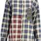 Chic Blue Contrasting Detail Shirt