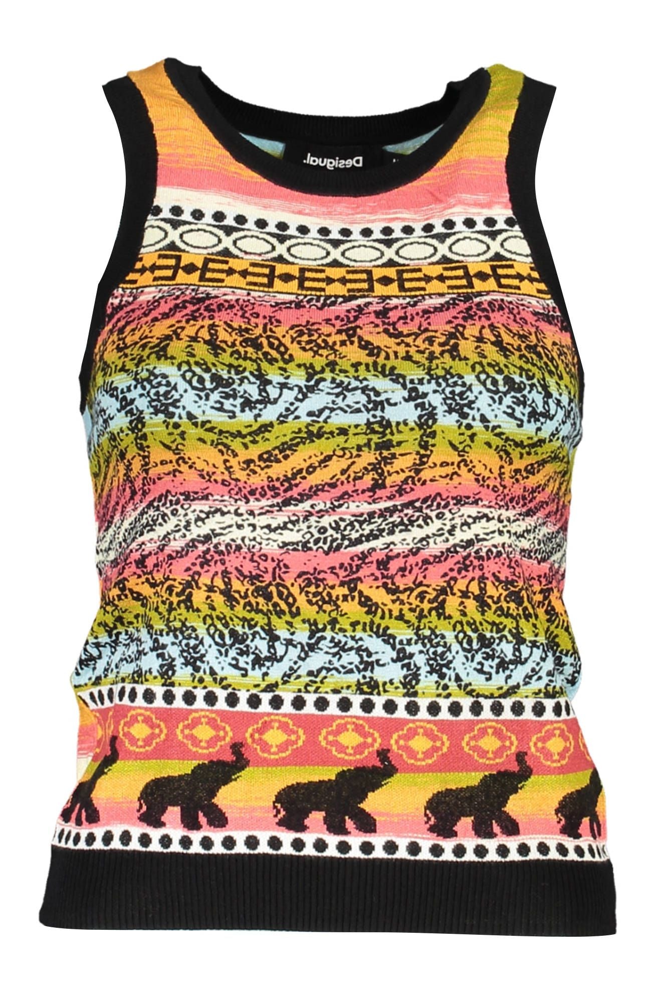 Chic Contrasting Tank Top with Logo Accent