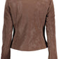 Chic Brown Zip Jacket with Logo Detail