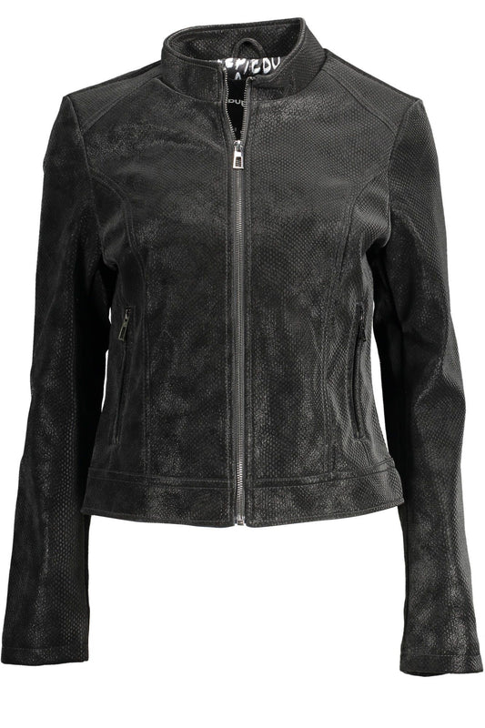 Sleek Black Zip Jacket with Chic Logo Detail