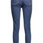 Chic Embroidered Blue Jeans with Stretch Comfort