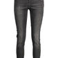 Embroidered Faded Black Jeans