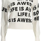 Elegant White Contrast Detail Sweater