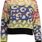 Chic Blue Contrasting Details Sweater