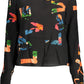 Elegant Black Gathered Sleeve Shirt
