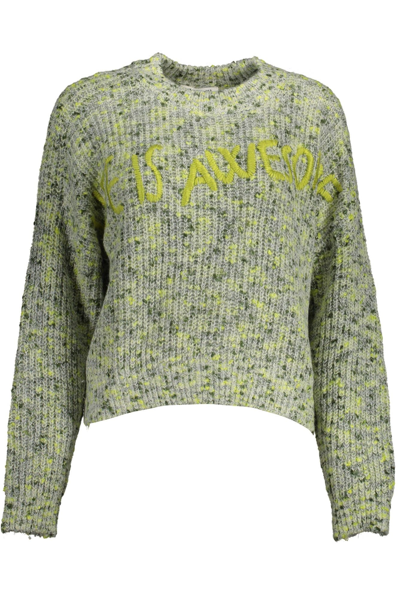 Green Embroidered Sweater with Contrasting Accents