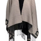Chic Contrasting Poncho with Logo Detail
