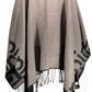 Chic Contrasting Poncho with Logo Detail