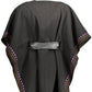 Elegant Black Poncho with Contrasting Details