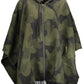 Chic Contrasting Poncho with Hood and Zip Details