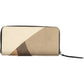 Chic Beige Tri-Compartment Wallet