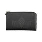 Chic Black Polyurethane Tri-Compartment Wallet