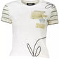 Chic White Printed Tee with Contrast Detail