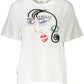 Chic Embroidered White Tee with Artistic Flair