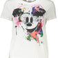 Chic White Printed Tee with Logo