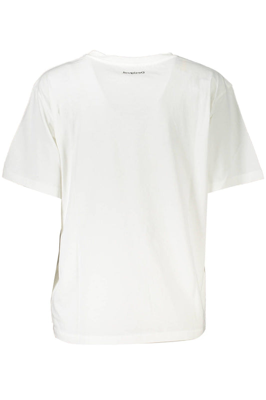 Chic Embroidered White Tee with Artistic Flair