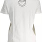 Chic White Printed Cotton Tee with Logo