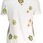 Chic Printed Round Neck Tee with Contrasting Details