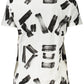 Chic White Printed Round Neck Tee