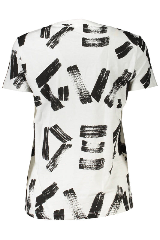 Chic White Printed Round Neck Tee