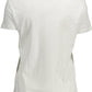 Chic White Printed Crew Neck Tee