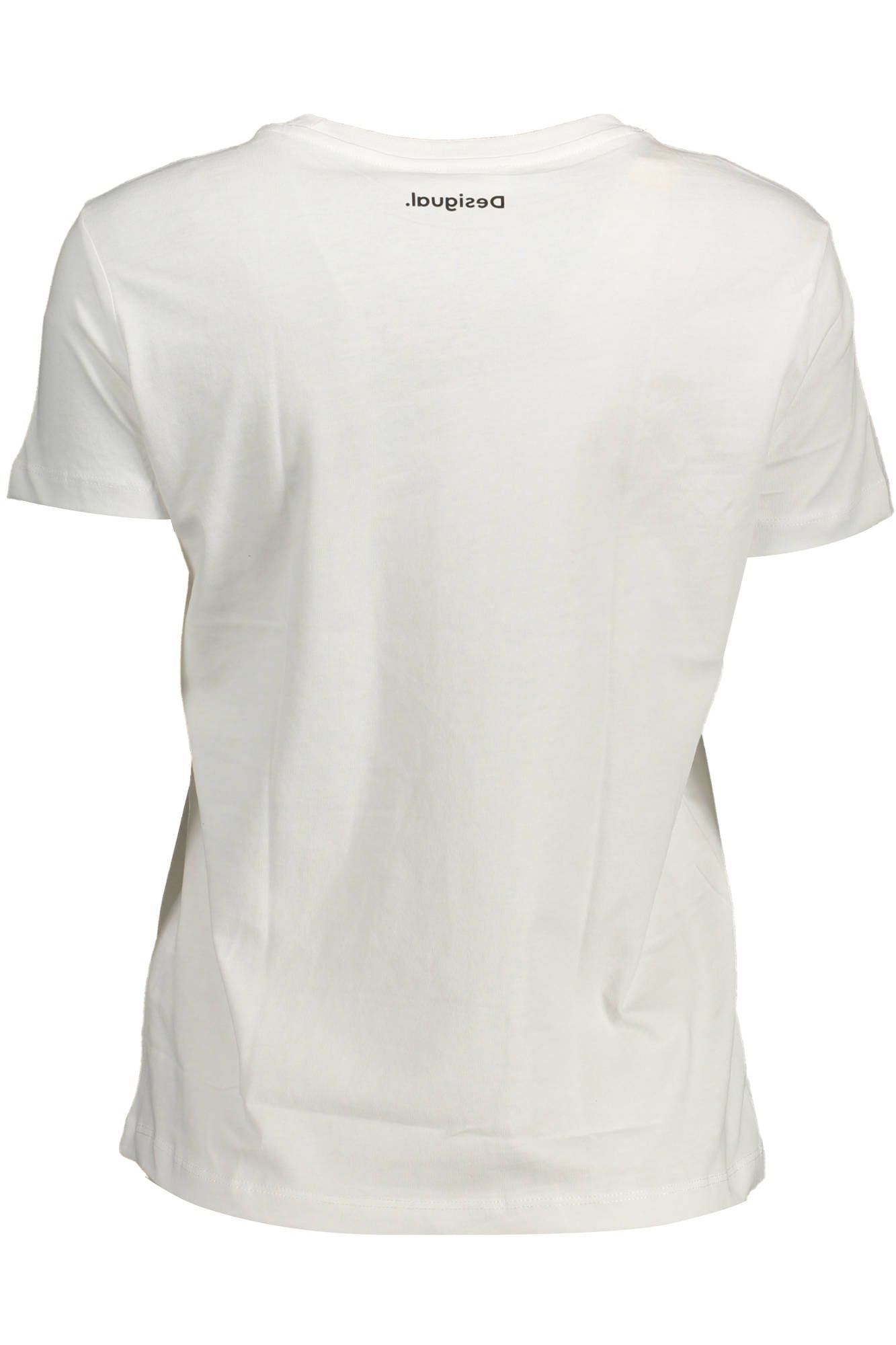 Chic White Printed Crew Neck Tee