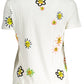 Chic Contrasting Print Tee with Logo Accents