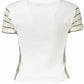 Chic White Printed Tee with Contrast Detail