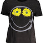 Chic Black Printed Round Neck Tee