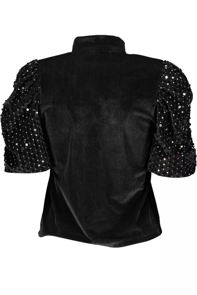 Chic Puff Sleeve High Collar Top
