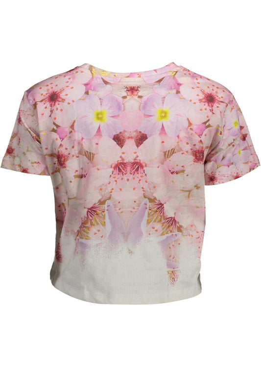 Embroidered Pink Cotton Tee