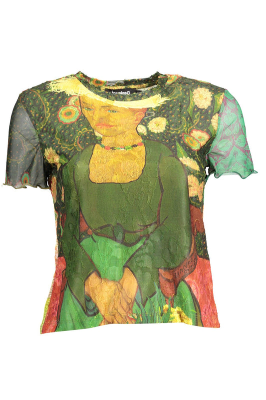 Vibrant Green Printed Crew Neck Tee