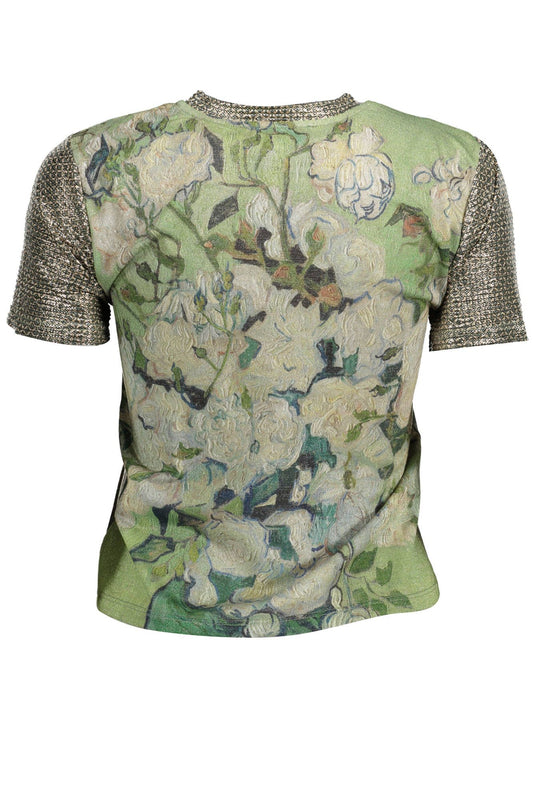 Vibrant Green Printed Crew Neck Tee