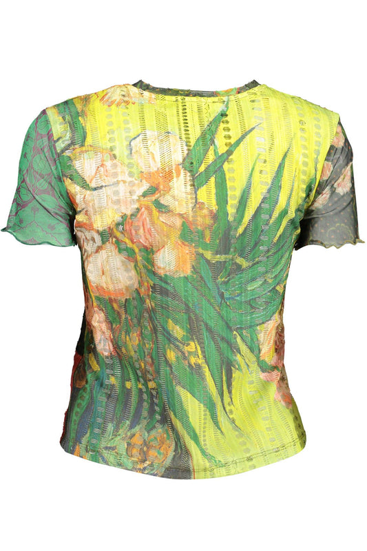 Vibrant Green Printed Crew Neck Tee
