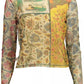 Elegant Beige Long Sleeve Printed T-Shirt