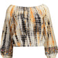Chic Beige Long-Sleeved Tee with Contrasting Details