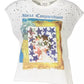 Chic Sleeveless White Tee with Print & Contrast Details