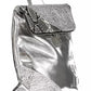 Chic Silver Backpack with Contrasting Details