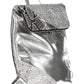 Chic Silver Backpack with Contrasting Details