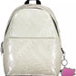 Iridescent Chic White Backpack with Contrasting Details