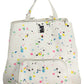Chic White Backpack with Contrasting Details