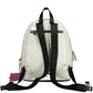 Iridescent Chic White Backpack with Contrast Details