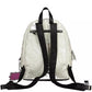 Iridescent Chic White Backpack with Contrasting Details