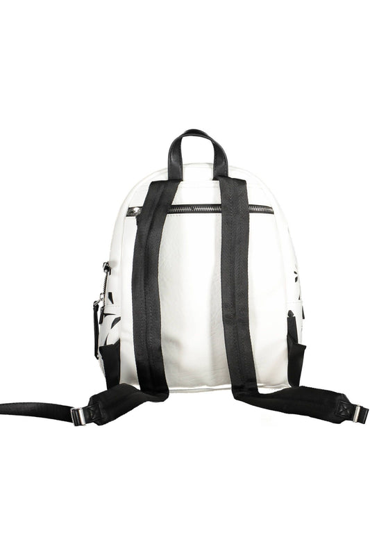 Chic White Contrasting Detail Backpack