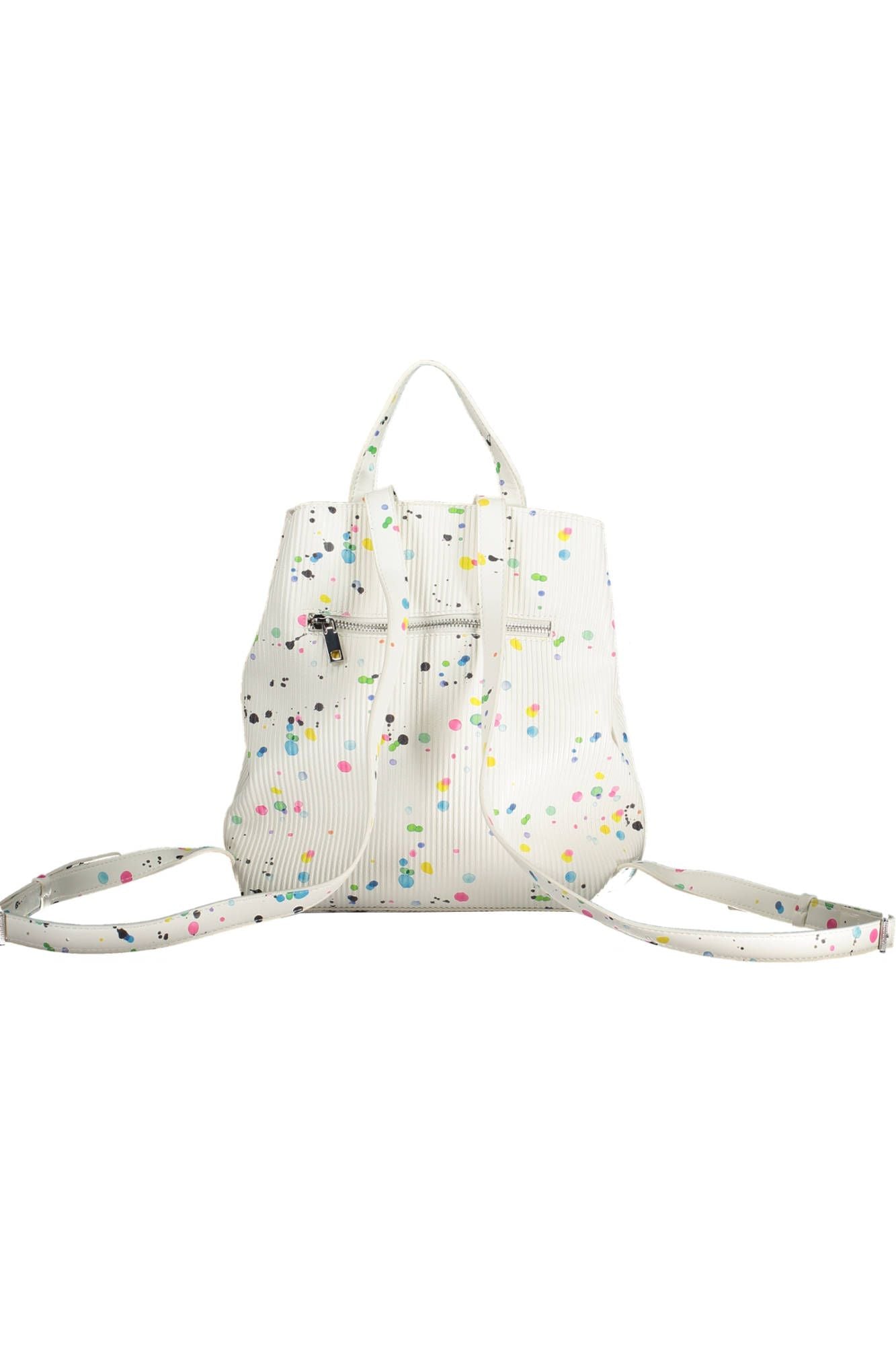 Chic White Backpack with Contrasting Details