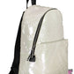 Iridescent Chic White Backpack with Contrast Details