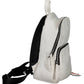 Chic White Embroidered Backpack with Logo