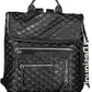 Chic Black Polyurethane Backpack with Contrast Details