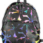 Chic Black Contrast Detail Backpack with Logo Accent