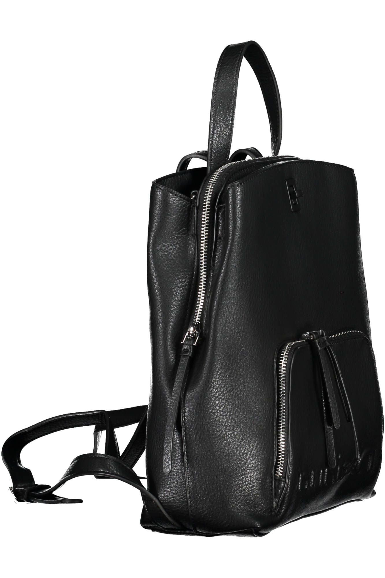 Elegant Urban Black Backpack with Multifunctional Straps